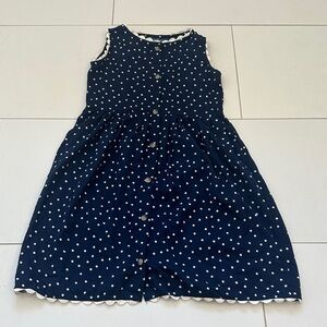 ATUN Navy Polka Dot Kids Dress 7/8